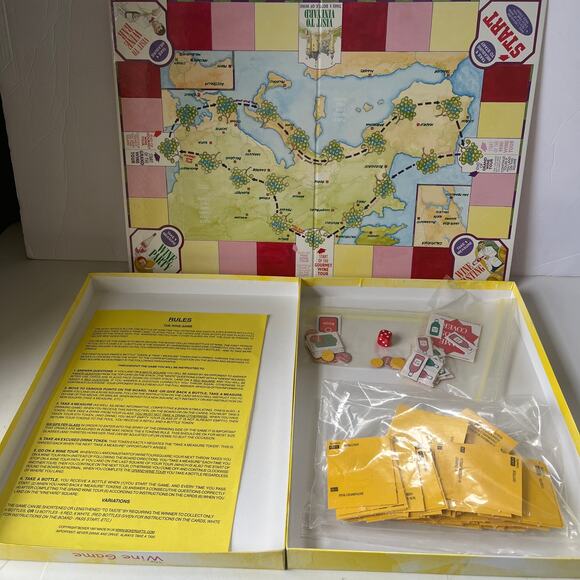 Vintage 90 The Wine Game Board Game UK Drinking Game Party Boxer Games Trivia - Picture 2 of 10
